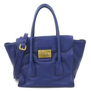 Prada Vitello Daino leather handbag Shoulder bag Blue